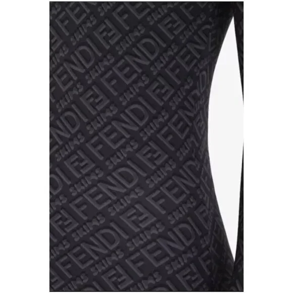 Fendi Skimms Collaboration Grey Long Sleeve Jumpsuit Size 4X New - Picture 4 of 8